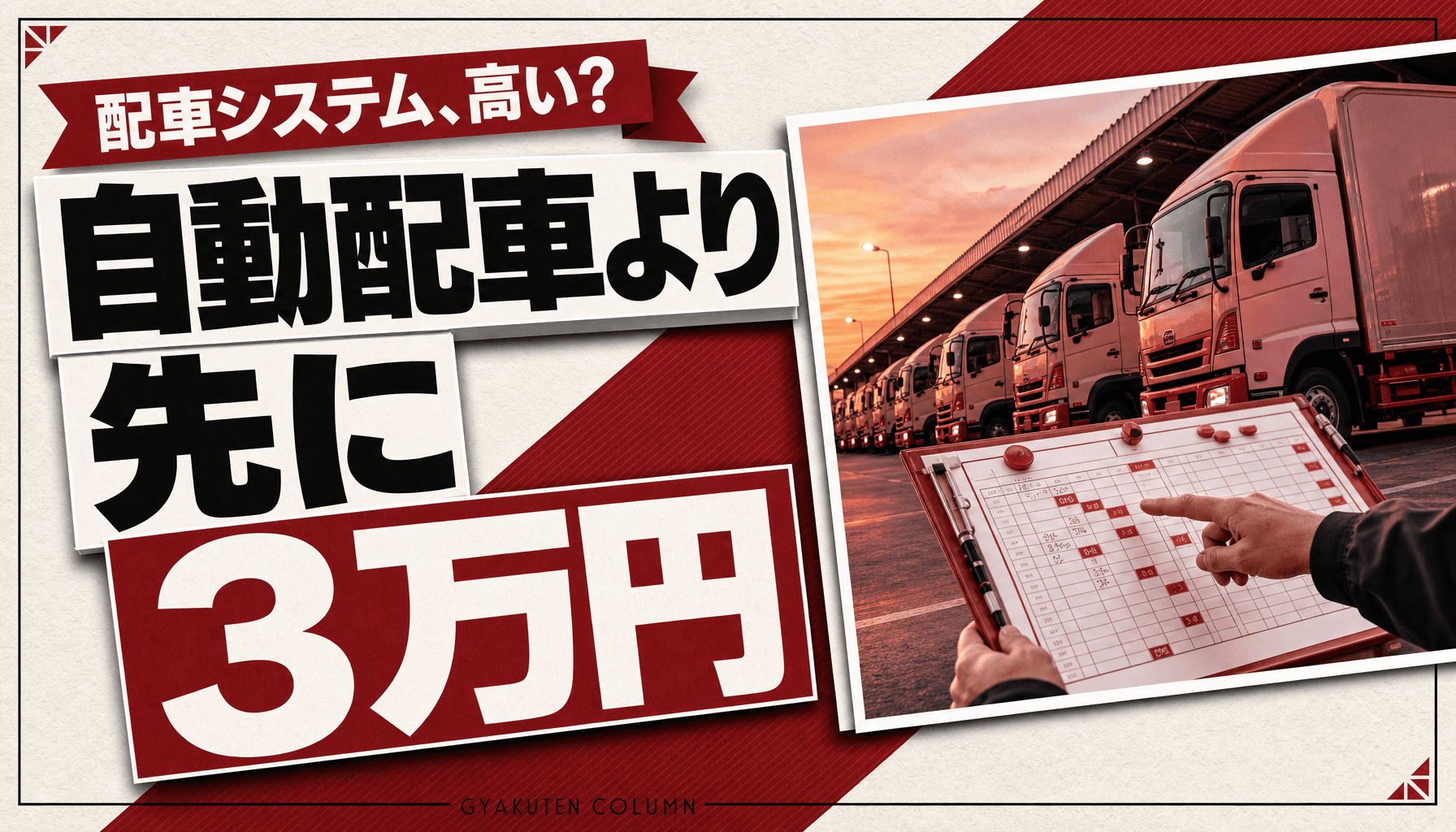 配車システムの費用は月1万〜30万円|20台の運送会社は自動配車より先に3万円