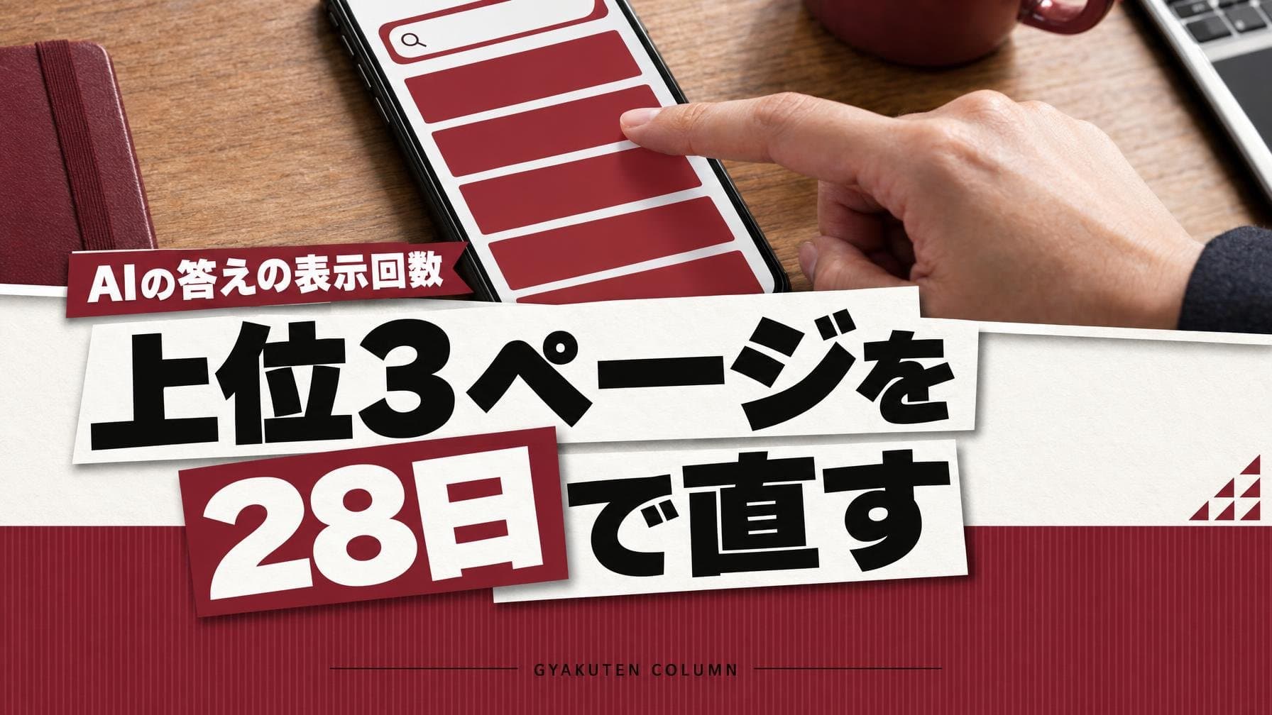 AIモード対策の測り方:表示回数上位3ページを28日で直す