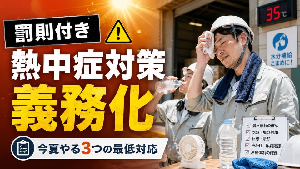 職場の熱中症対策が罰則付きで義務化|中小企業が今夏やる3つの最低対応